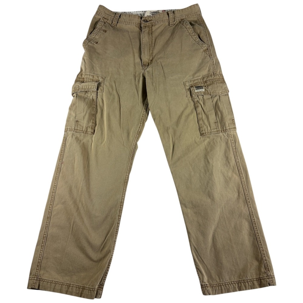 Vintage Levi's Authentic Loose Straight Cargo Pants Mens 33x32 Brown Flap Pocket